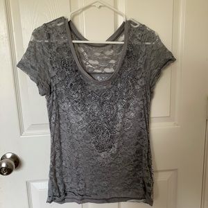Gray lace shirt